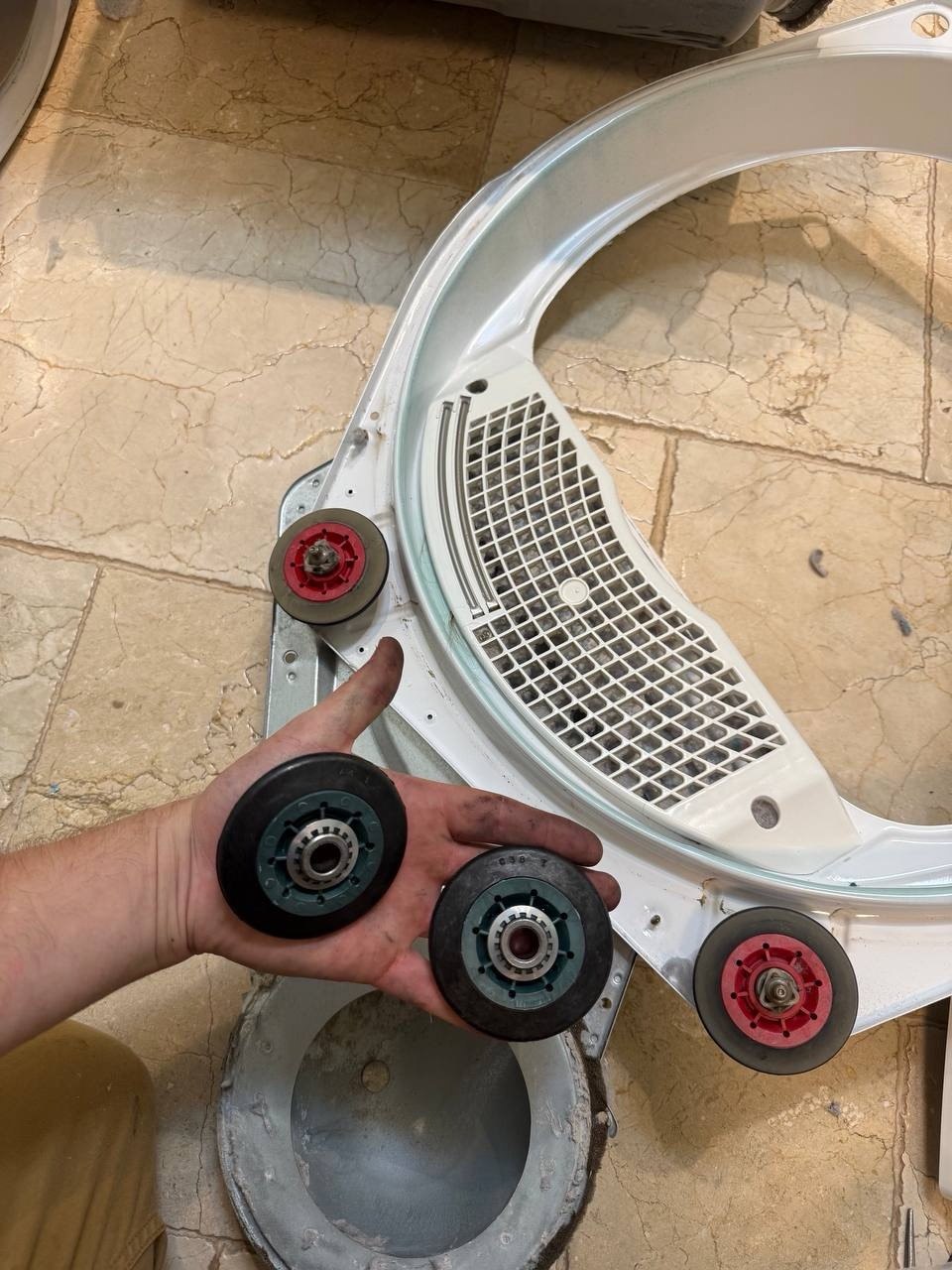 Dryer repair in progress in a Naples home